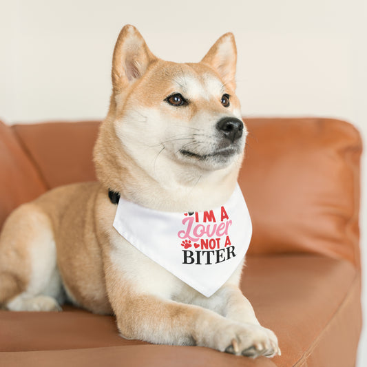 I'm a Lover Not a Biter Pet Bandana Collar