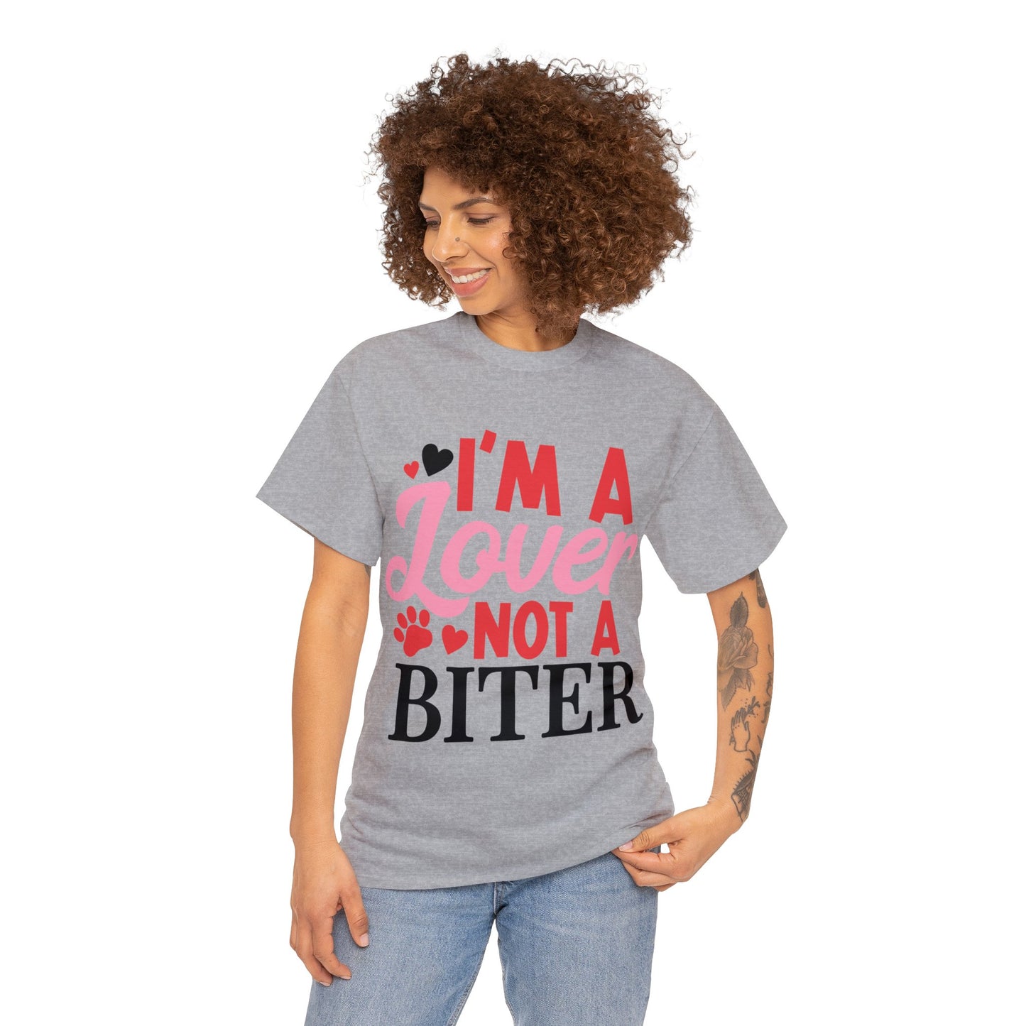 I'm a Lover Not a Biter - Unisex Heavy Cotton Tee