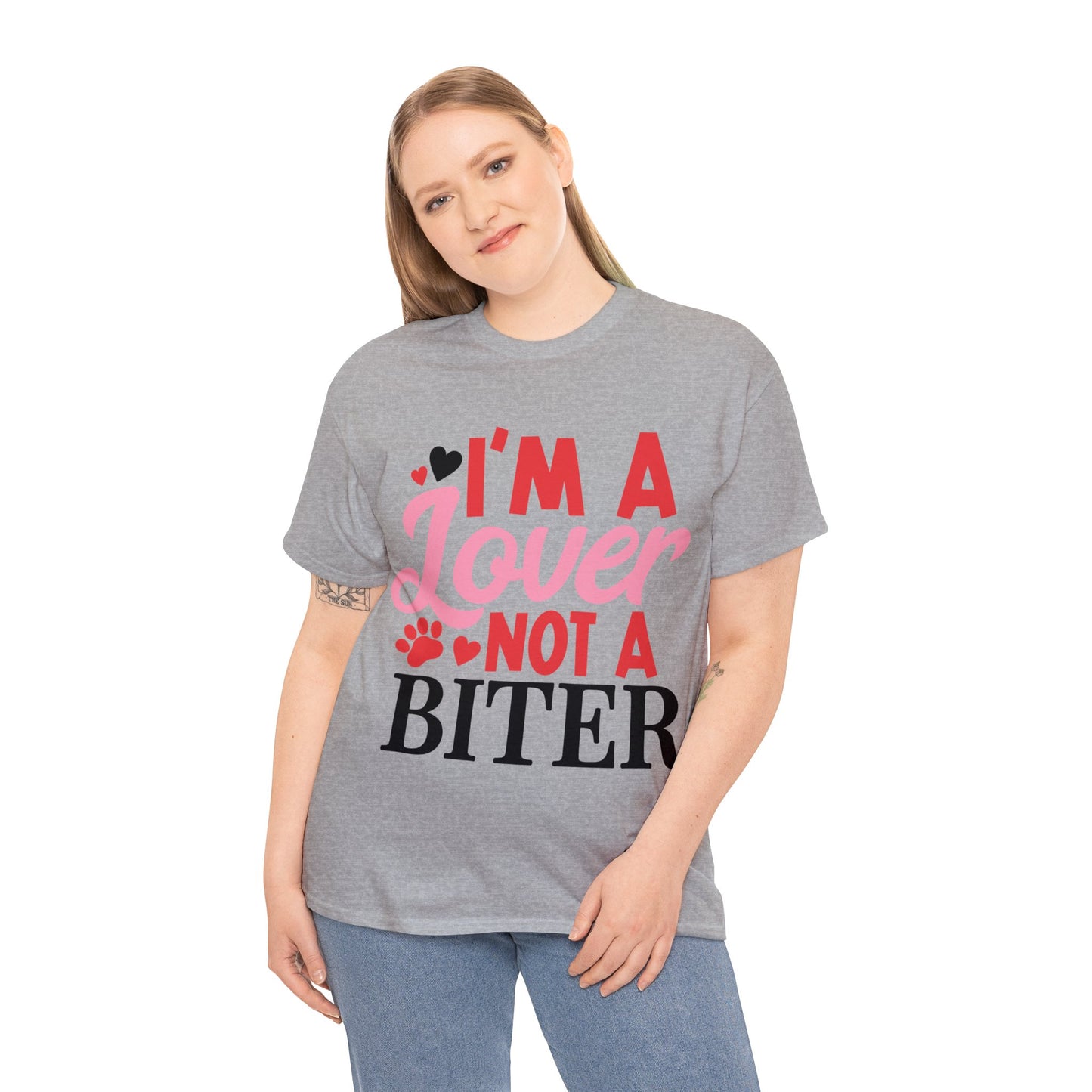 I'm a Lover Not a Biter - Unisex Heavy Cotton Tee