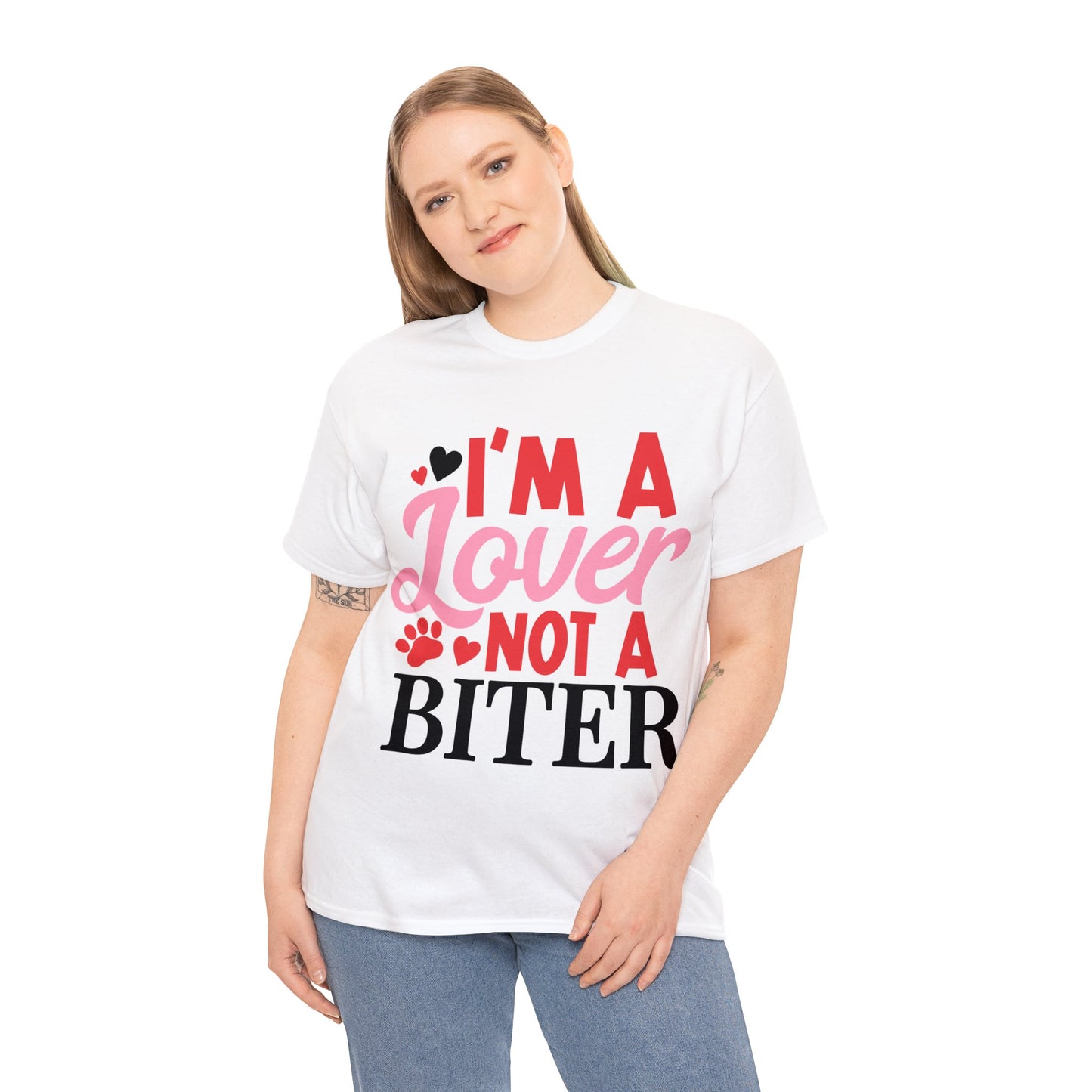 I'm a Lover Not a Biter - Unisex Heavy Cotton Tee